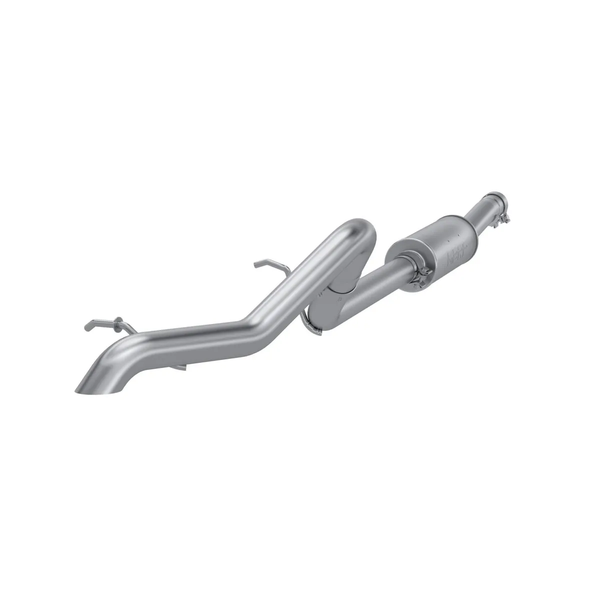 Armor Plus Cat Back Exhaust System; 2.5 in.; Incl. Ext. Pipe/Muffler/Over Axle Pipe/Tailpipe/Hardware; Off Road Tail Pipe; Muffler Before Axle Exit; T409 Stainless Steel; product image