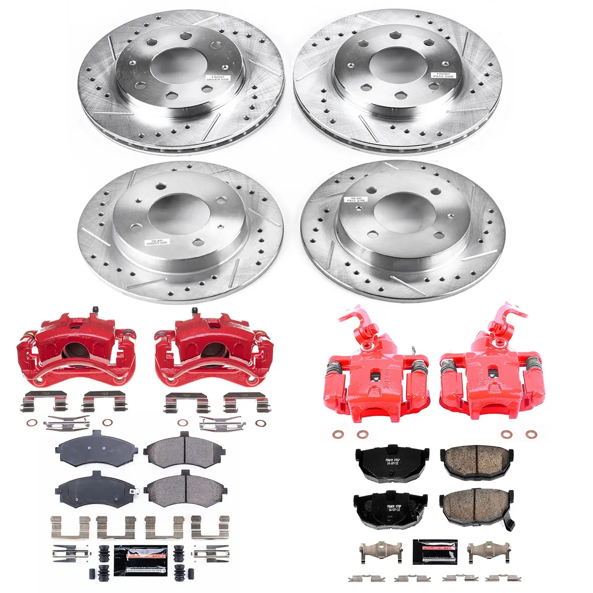 Z23 Evolution Sport Upgrade Kit: Drilled/Slotted Rotors; Carbon-Fiber Ceramic Pads; Powder Coated Calipers product image