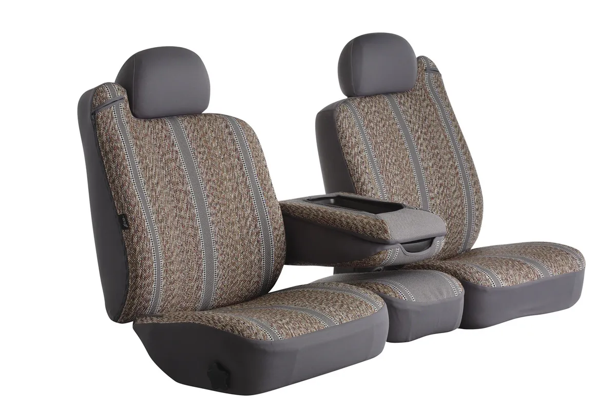 Wrangler™ Universal Fit Seat Cover; Saddle Blanket; Gray; Front High Back Bucket Seats; product image