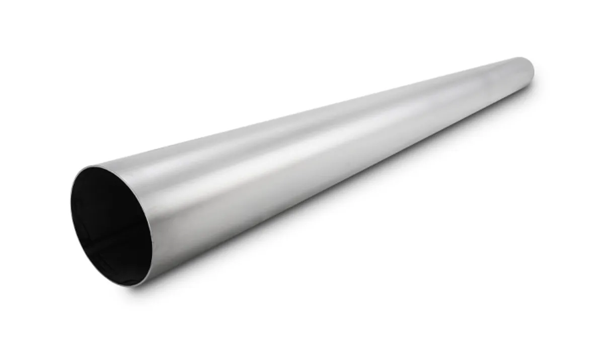 Vibrant Performance Straight Stainless Steel Tubing; 2.5 in. OD; 39.375 in. Length; 0.049 in. Tube Thickness; 321 Stainless Steel; 18 Gauge Wall Thickness;