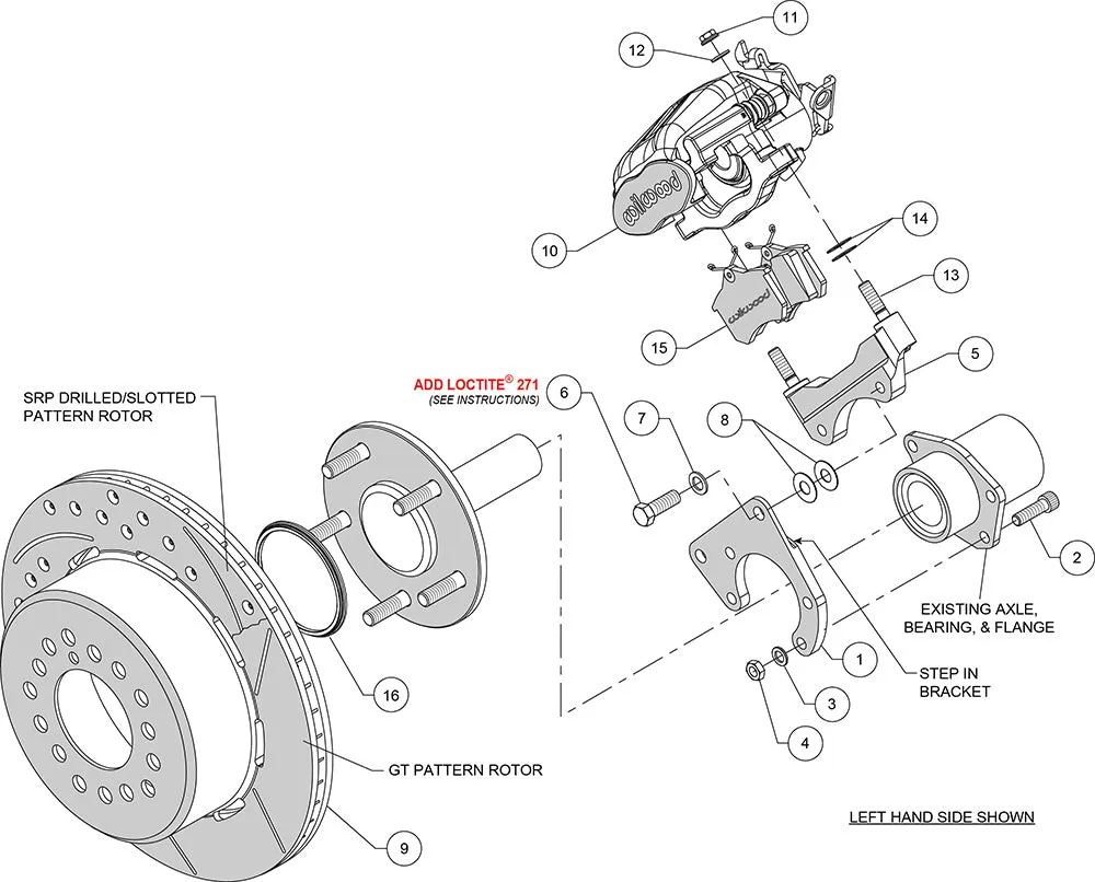 Combination Parking Brake Caliper 1Pc Rotor Rear Brake Kit - 140-12049 product image