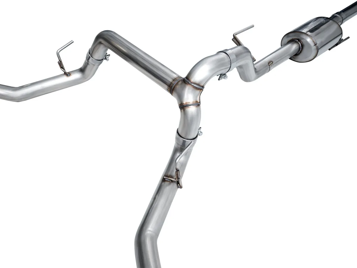 AWE 0FG Resonated Catback for 21 Ford F-150 Tremor (With Bumper Cutouts) - Chrome Silver Tips 3015-32402 product image