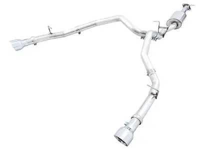 AWE Tuning AWE 0FG Dual Rear Exit Catback Exhaust for 5th Gen RAM 1500 5.7L with bumper cutouts - Chrome Silver Tips