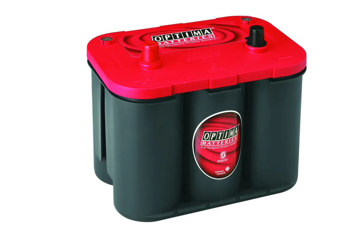 RedTop® Battery; UNBOXED; Group 34; Cold Crank Amps 800; Crank Amps 1000; Reserve Capacity 100; Ampere Hour 50; Top Terminal; L-10 in.; W-6 7/8 in.; H-7 13/16 in.; product image