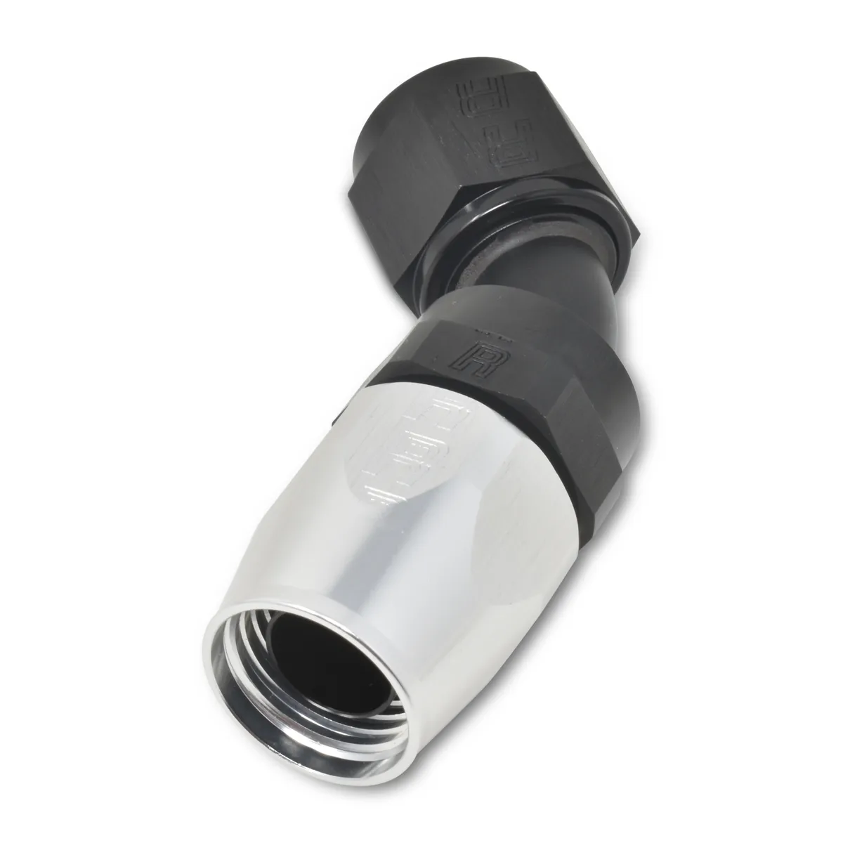 #6 45 Deg Hose Fitting Black/Silver product image