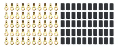 Quickcar Racing Ring Terminal #10 14-16 Ga w/Heat Shrink 50pk