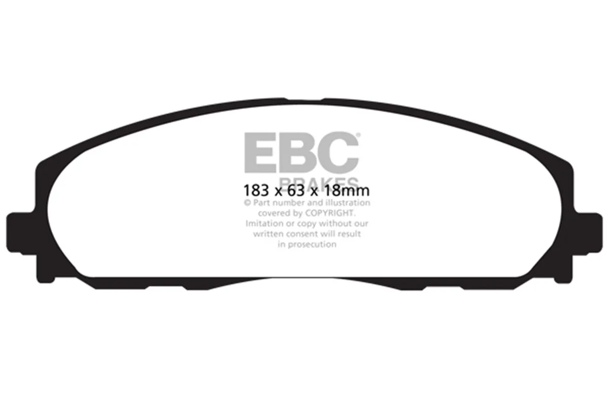Yellowstuff Street And Track Brake Pads; FMSI Pad No. D1589; Vented; 330mm Dia.; 38mm Height; 28mm Thick; 72.55mm Center Hole Dia.; Pad Dimensions: 183 x 63 x 18mm; product image