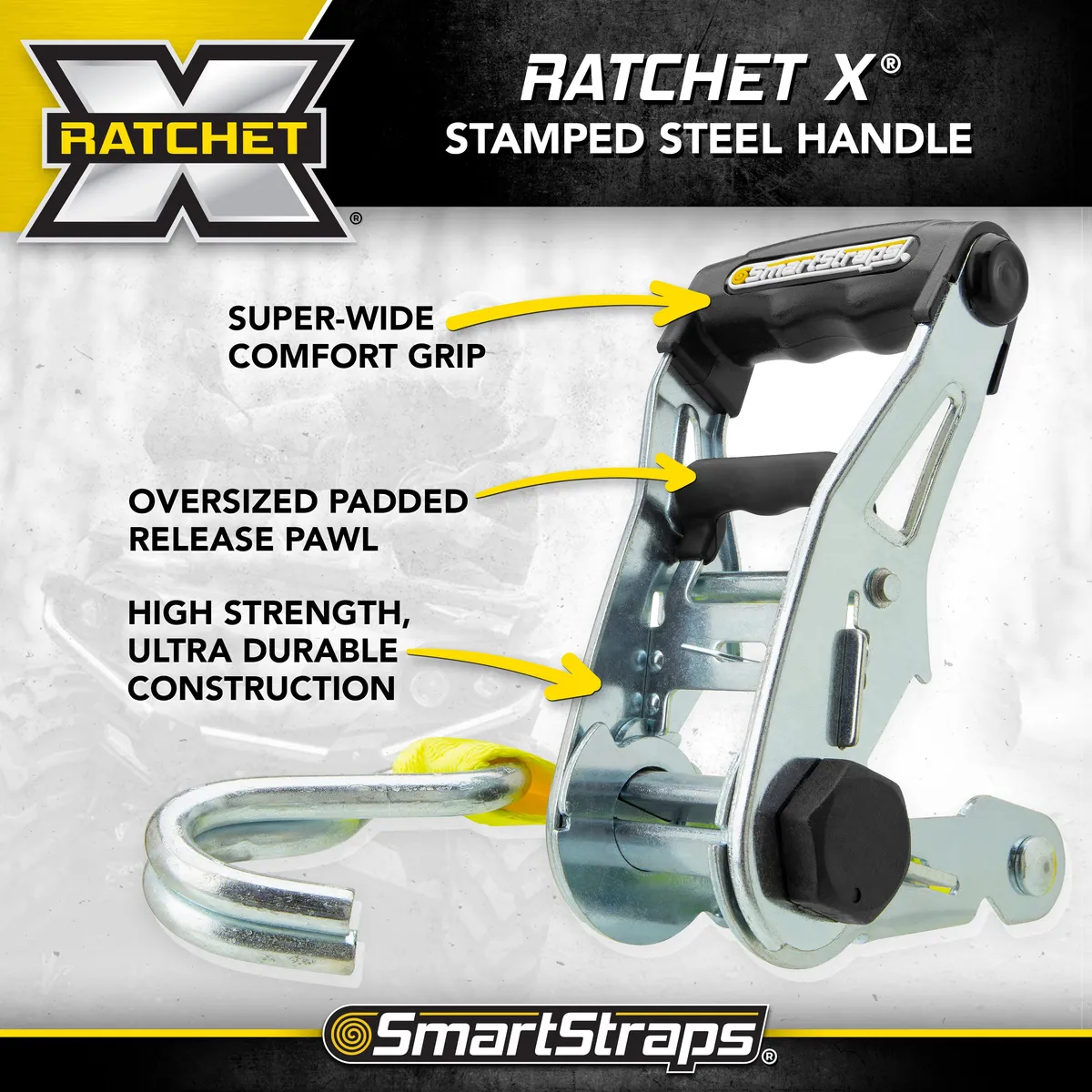 14ft 5000lb Ratchetx Ratchet Tie Down 2 pk Yellow product image