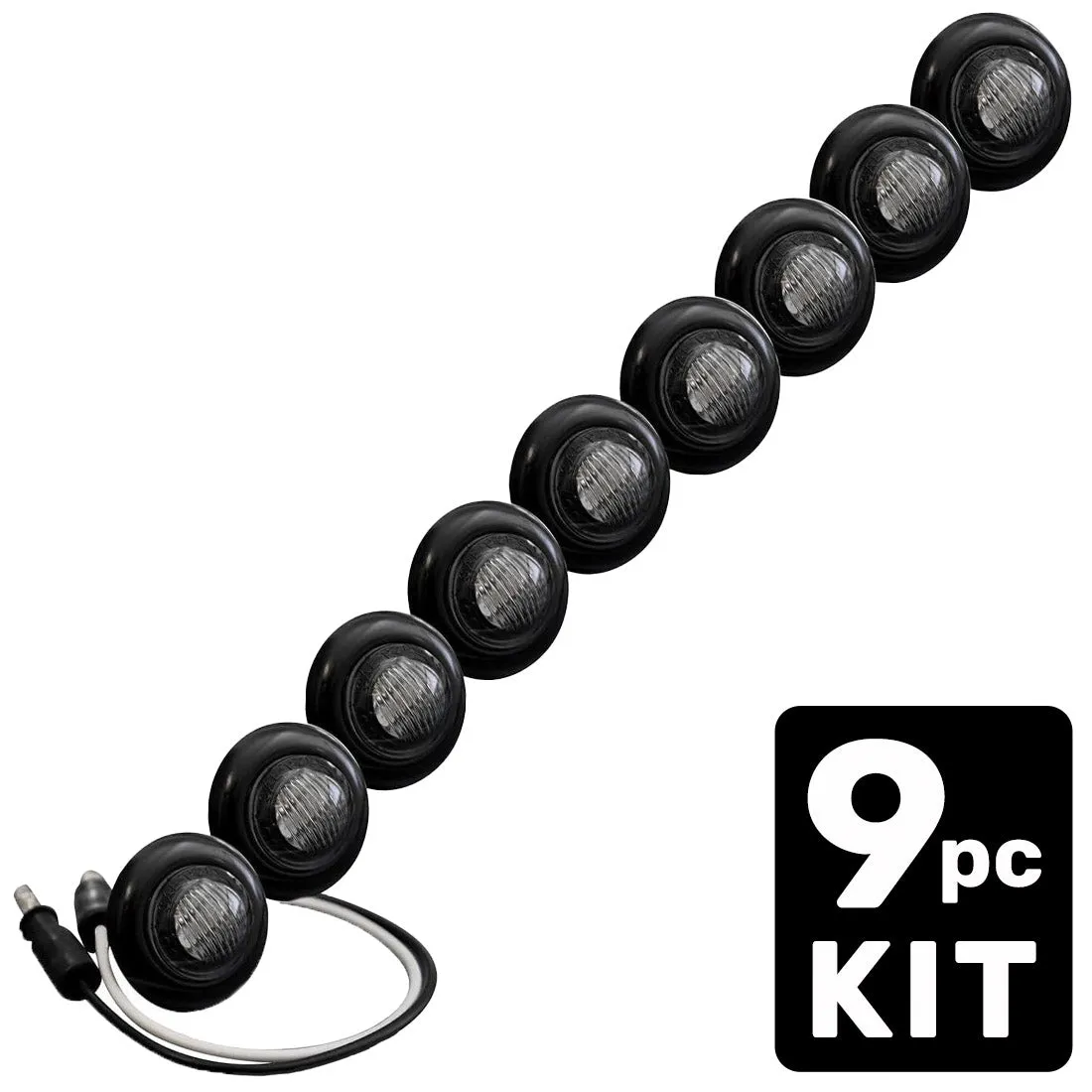 Universal Amber LED Front Lower Air Dam Light Kit with Smoked Lens and Black Bezel - 9pc Sequentially Connected LED Ligh product image