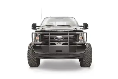 Fab Fours Winch Mount; Powder Coated; Front; w/Full Grill Guard;