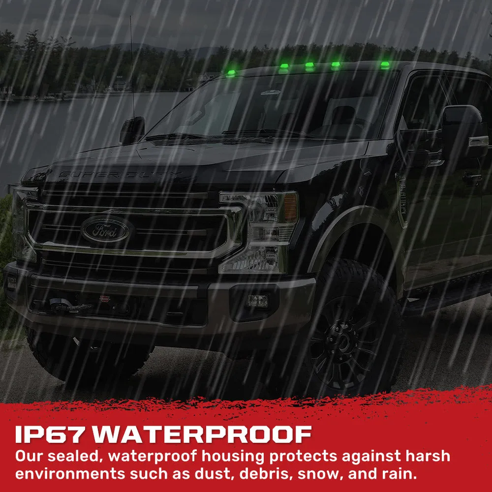 Ford 17-25 Super Duty 5-Piece Ultra Bright RGB Multi-Colored LED Cab Roof Lights Bluetooth App (Fresh Install: For Models That Did Not Come With Factory Cab Lights) - Multiple Lens product image