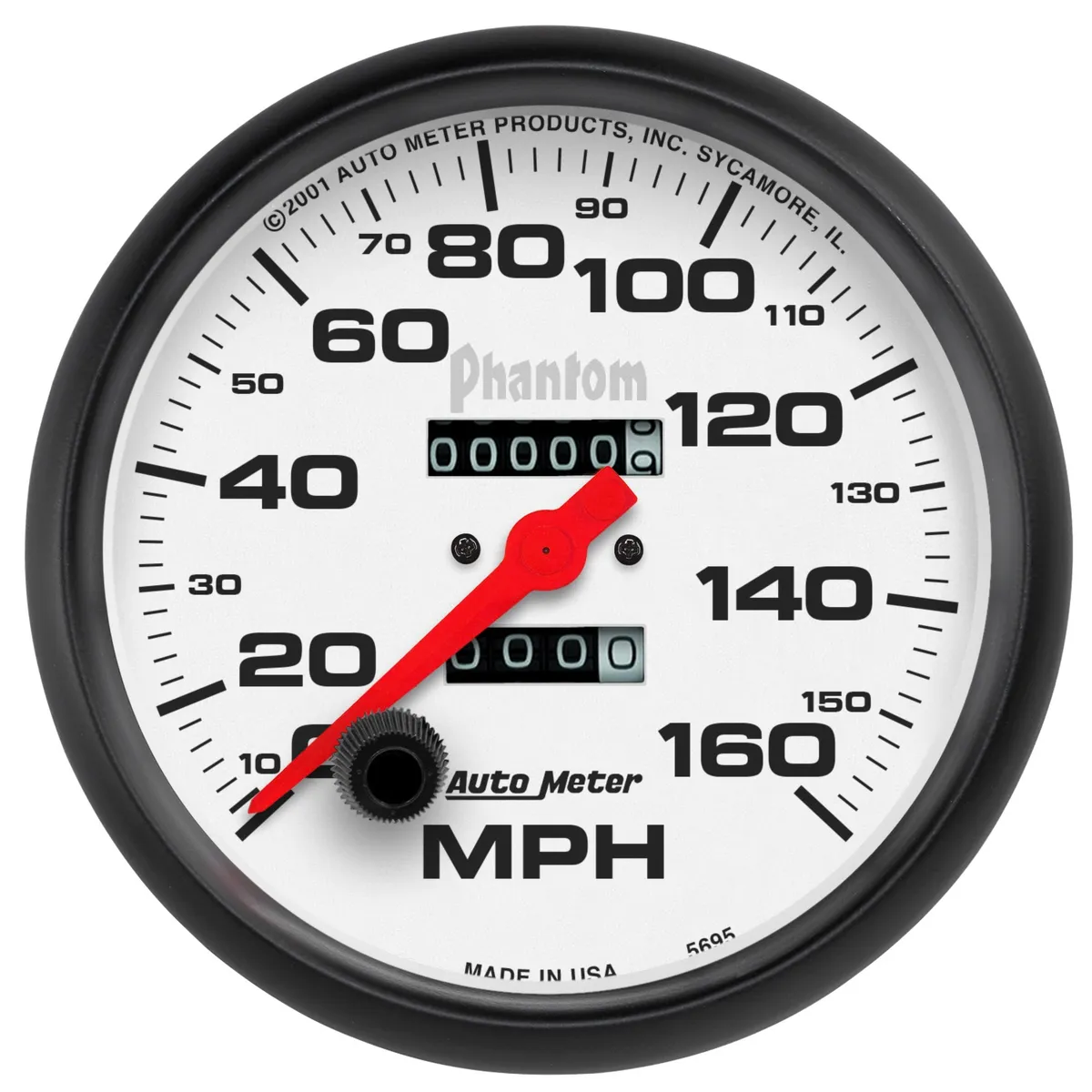 Gauge, Speedometer, 5", 160mph, Mechanical, Phantom product image