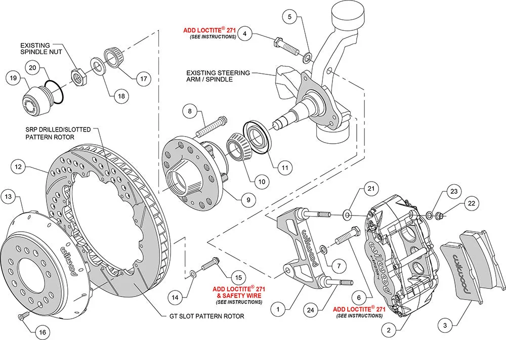 1974 - 1980 Ford, Mercury Forged Narrow Superlite 6R Big Brake Front Brake Kit (Hub) - 140-9801 product image
