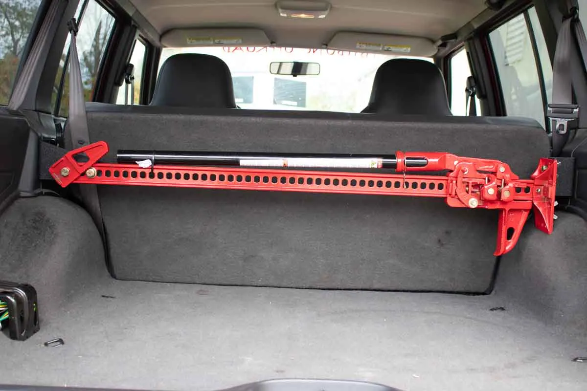 Fishbone Offroad Rear Seat Hi-Lift Jack Mount for 1984-2001 Jeep Cherokee FB25314 product image
