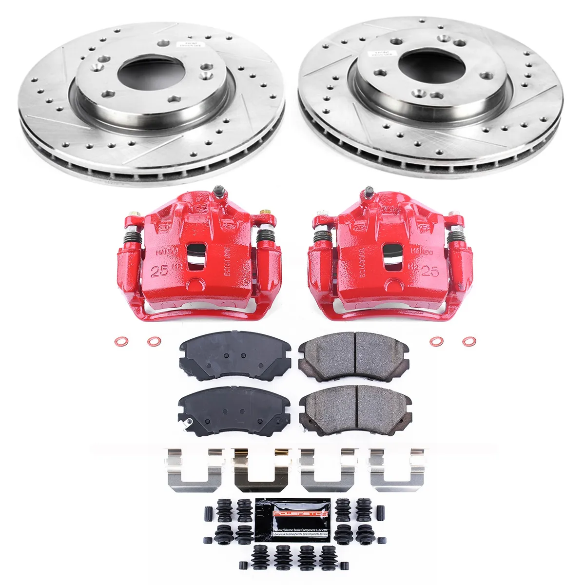Z23 Evolution Sport Upgrade Kit: Drilled/Slotted Rotors; Carbon-Fiber Ceramic Pads; Powder Coated Calipers product image