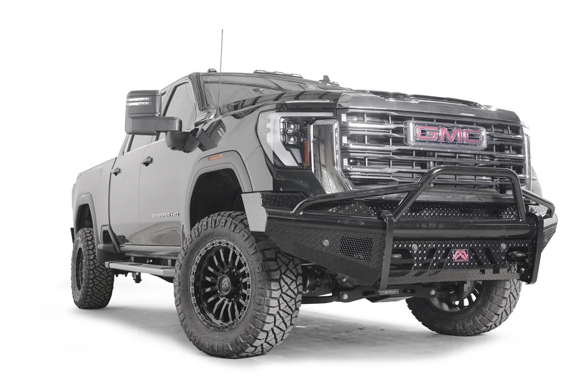 24c Sierra 2500/3500hd Steel Sensor Front Bumper w/ Prerunner Guard Gloss Black product image
