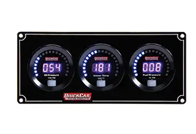 Quickcar Racing Products Digital 3-Gauge Panel OP/WT/FP