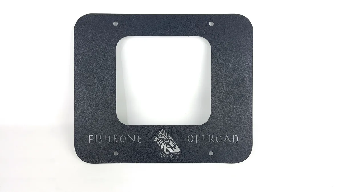 Jeep TJ Tailgate Plate 97-06 Wrangler TJ Black Textured Powercoat Aluminum BackSide Series Fishbone Offroad product image