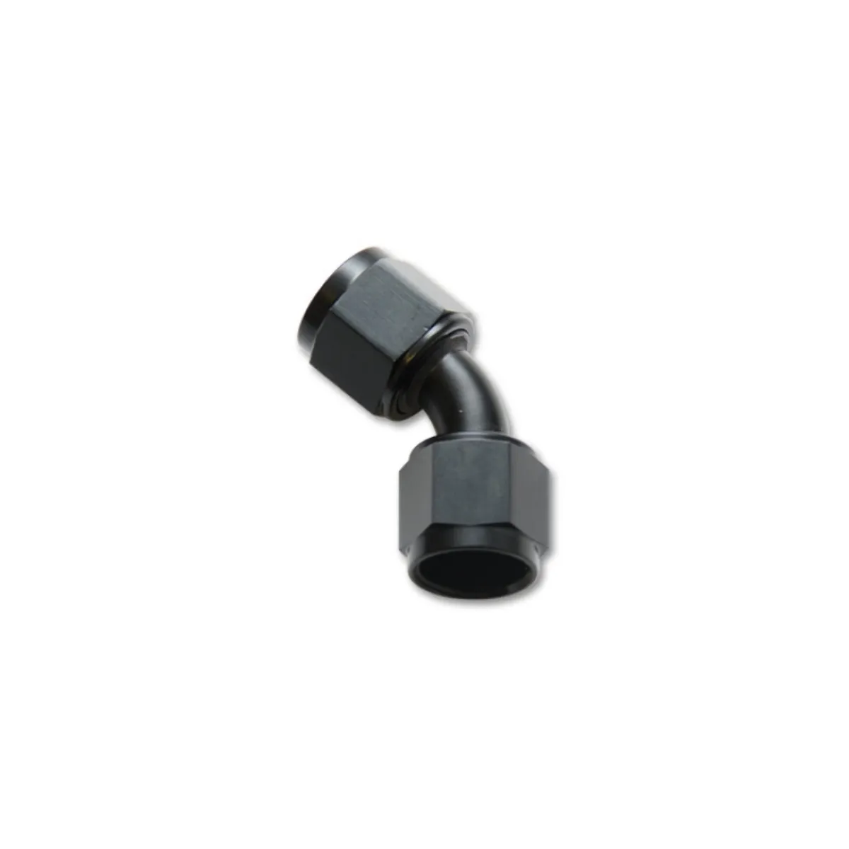 Vibrant Performance Female 45 Degree Union Adapter Fitting; -10AN x -10AN; 6061 Aluminum; Black Anodized;