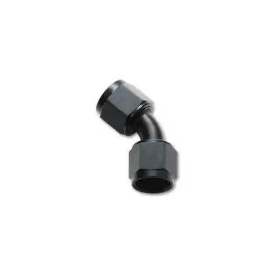 Vibrant Performance Female 45 Degree Union Adapter Fitting; -10AN x -10AN; 6061 Aluminum; Black Anodized;