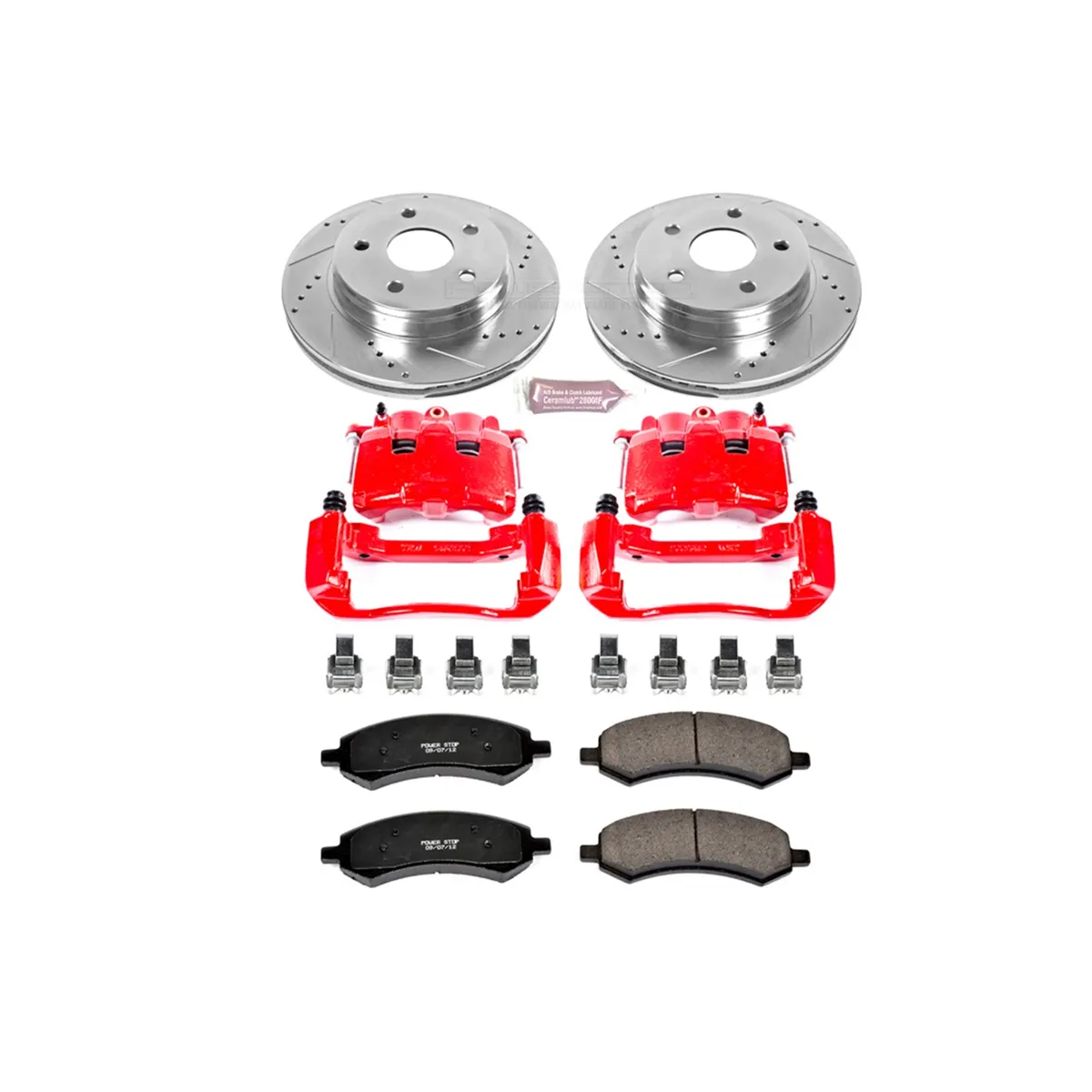 Z23 Evolution Sport Upgrade Kit: Drilled/Slotted Rotors; Carbon-Fiber Ceramic Pads; Powder Coated Calipers product image