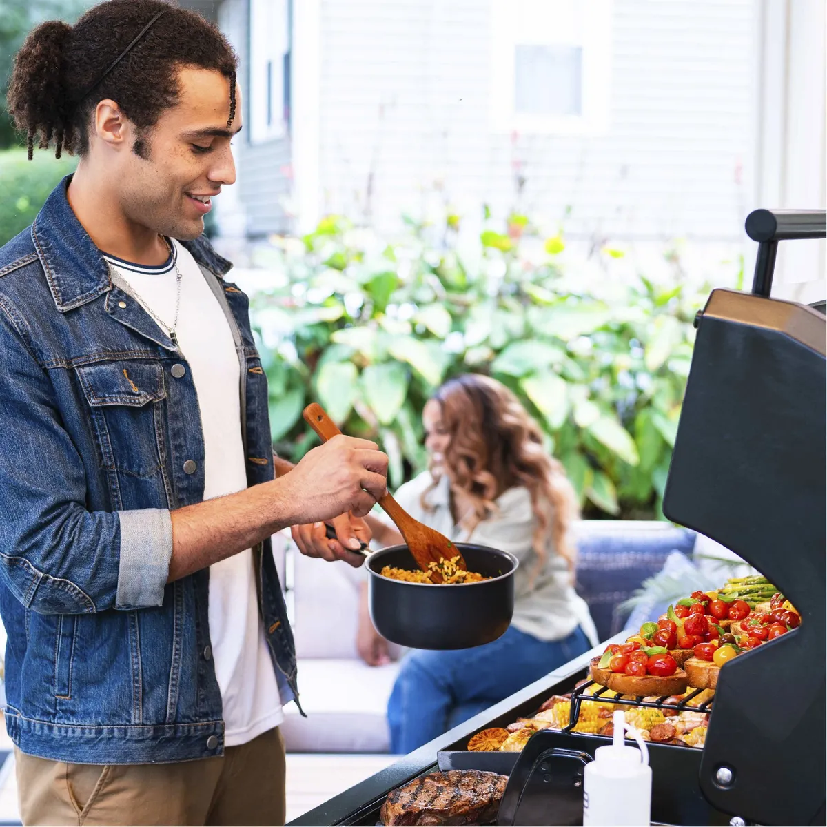 Pro Series™ 4-Burner Gas Grill and Griddle with Side Burner product image