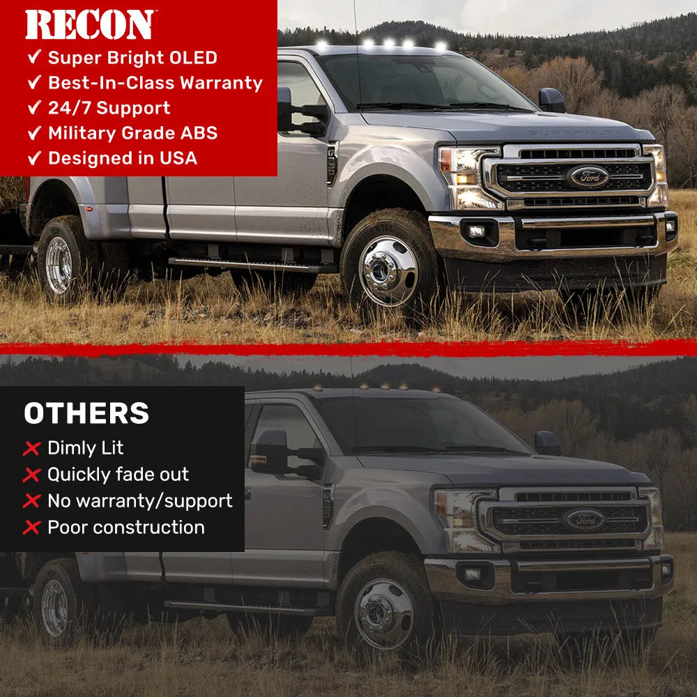 Ford 17-25 Super Duty 5-Piece Ultra Bright RGB Multi-Colored LED Cab Roof Lights Bluetooth App (Fresh Install: For Models That Did Not Come With Factory Cab Lights) - Multiple Lens product image