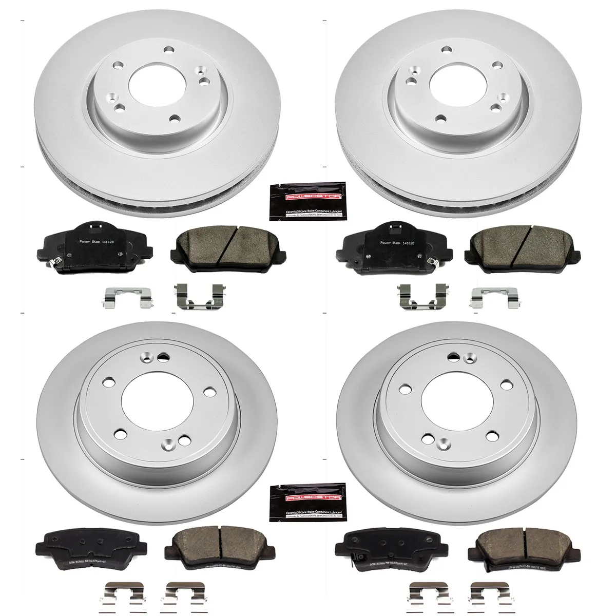 Z17 Geomet Coated Rotor Kit: Genuine Geomet Fully Coated Rotors; Ceramic Pads W/Hardware product image