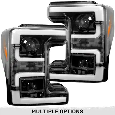 Recon Accessories Ford Superduty 17-19 F250f350f450f550 Projector Headlights w Ultra High Power Smooth White Oled DRL And High Power a