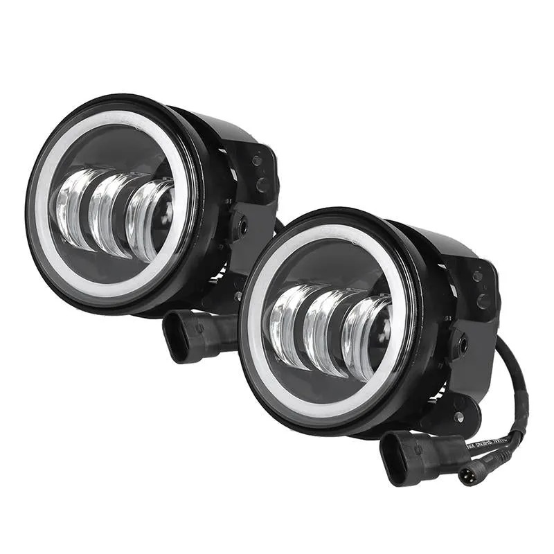 "bluetooth 4"" Cree LED Fog Lights With RGB Halo Angle Eye For Jeep Jk/Jl/Jt" product image