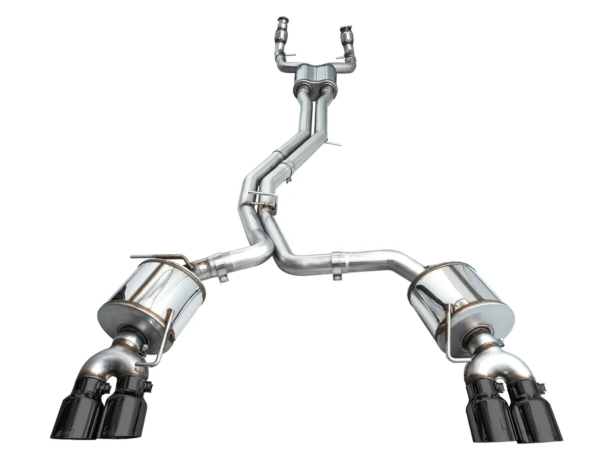AWE Track Edition Exhaust for Audi C8 S6/S7 - Diamond Black Tips product image