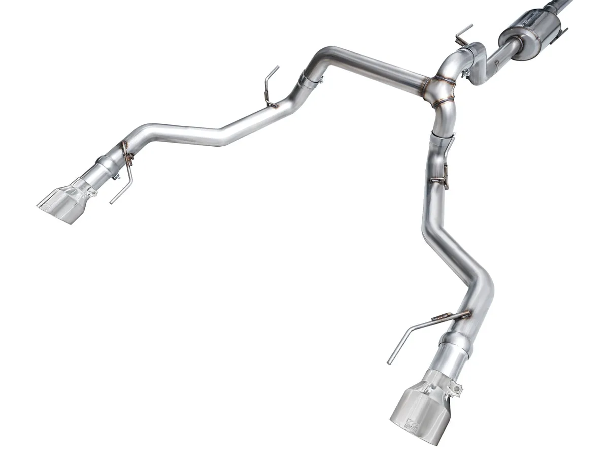 AWE 0FG Resonated Catback for 21 Ford F-150 Tremor (With Bumper Cutouts) - Chrome Silver Tips 3015-32402 product image