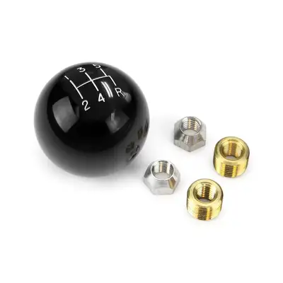 Lokar Manual Transmission Shifter Knob; For Lokar Shifters Only; 5 Speed; 2 in. Knob; Billet Aluminum; Black;