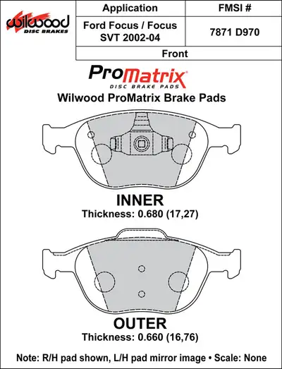 Wilwood Brakes 2002 - 2013 Ford Original Equipment Pads - 150-D0970K