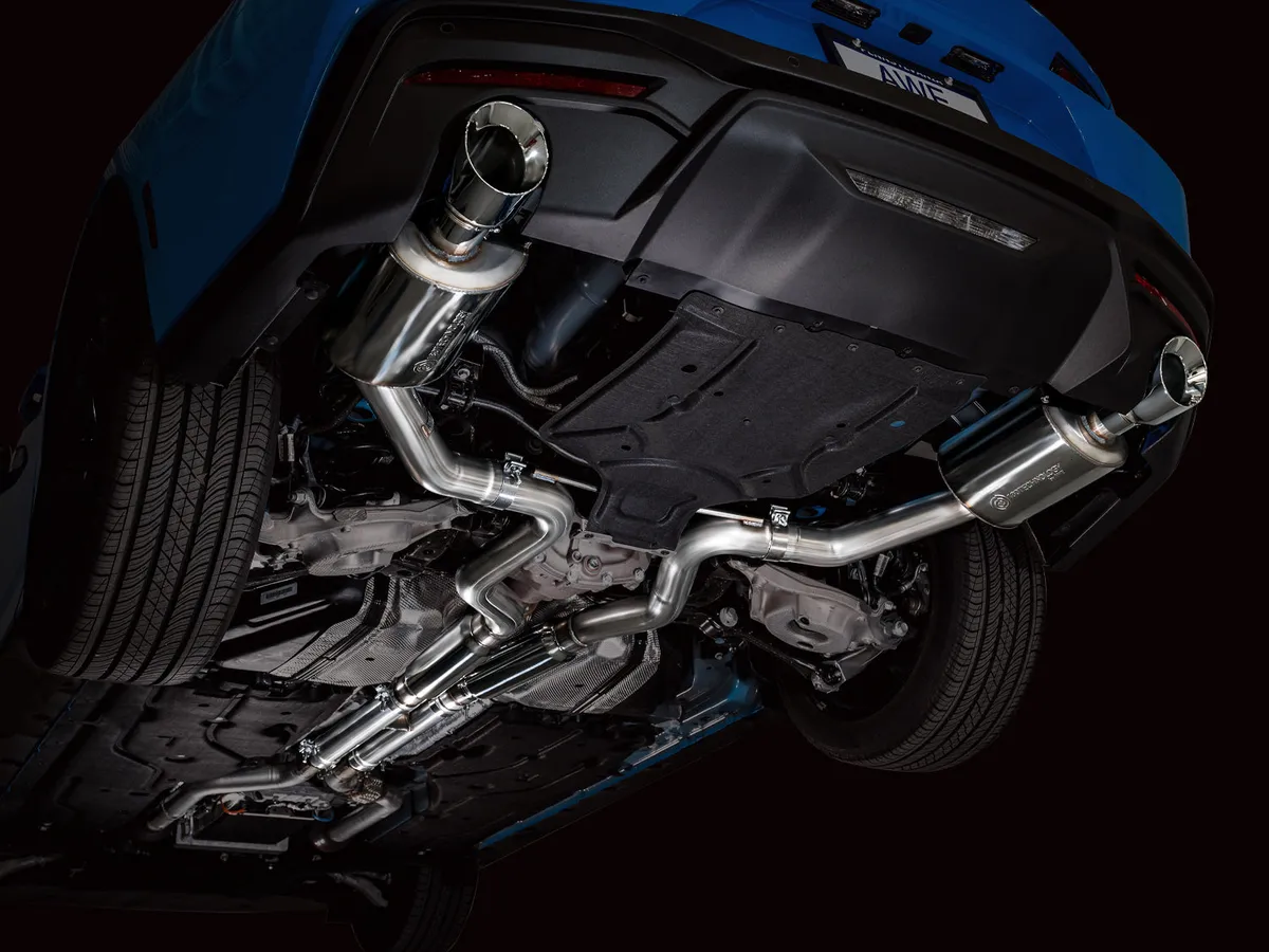 AWE Touring Edition Exhaust for S650 Ford Mustang GT Fastback - Dual Diamond Black Tips product image