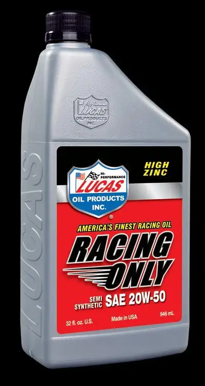 Lucas Oil Products Semisynthetic SAE 20w50 Racing Motor Oil 1 Quart Case of 6