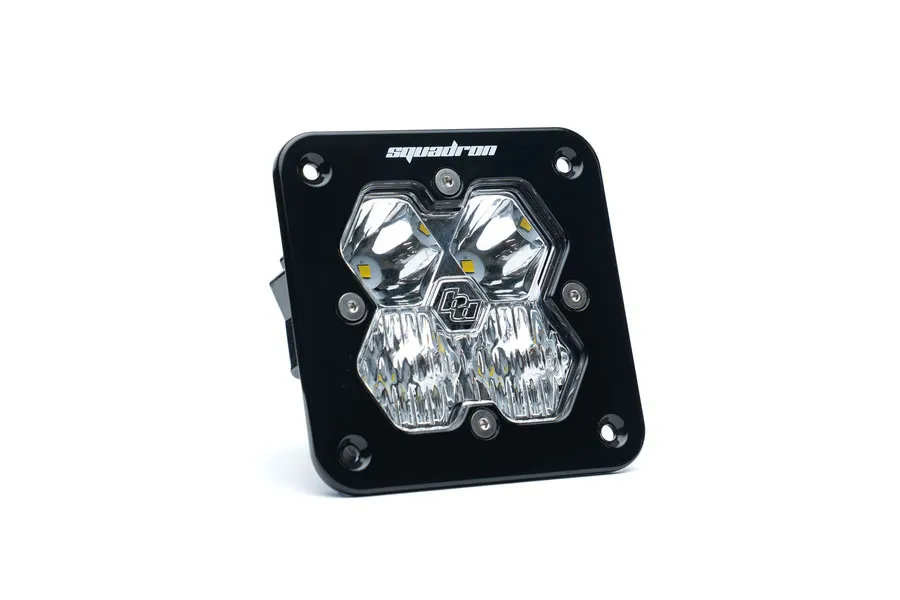 Squadron 2.0 Sport Black Flush Mount LED Auxiliary Light Pod Universal Clear Driving/Combo Baja Designs product image