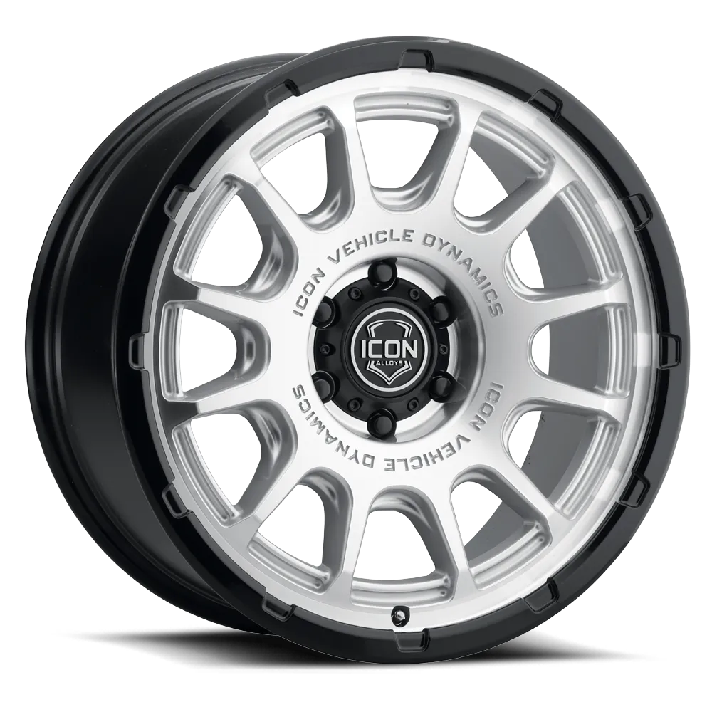 ICON ALLOYS | Rancho | Double Black | Silver Machined/Gloss Black Lip | Satin Bronze / Gloss Black Lip product image