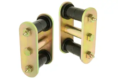 Rock Jock HD Leaf Spring Shackles 87-95 Wrangler YJ Front Includes Urethane Bushings HD Greasable Bolts Pair RockJock 4x4