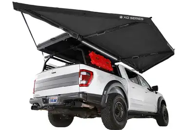 Overland Vehicle Systems Overland Vehicle Systems XD Nomadic 180 LTE Awning w/ Lights - Black w/Travel Cover