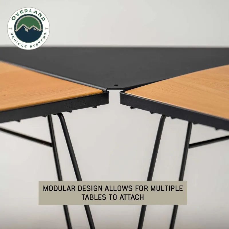 Overland Vehicle Systems Overland Vehicle Systems Kick It Collapsible Camp Table - Wood Base w/Storage Bag