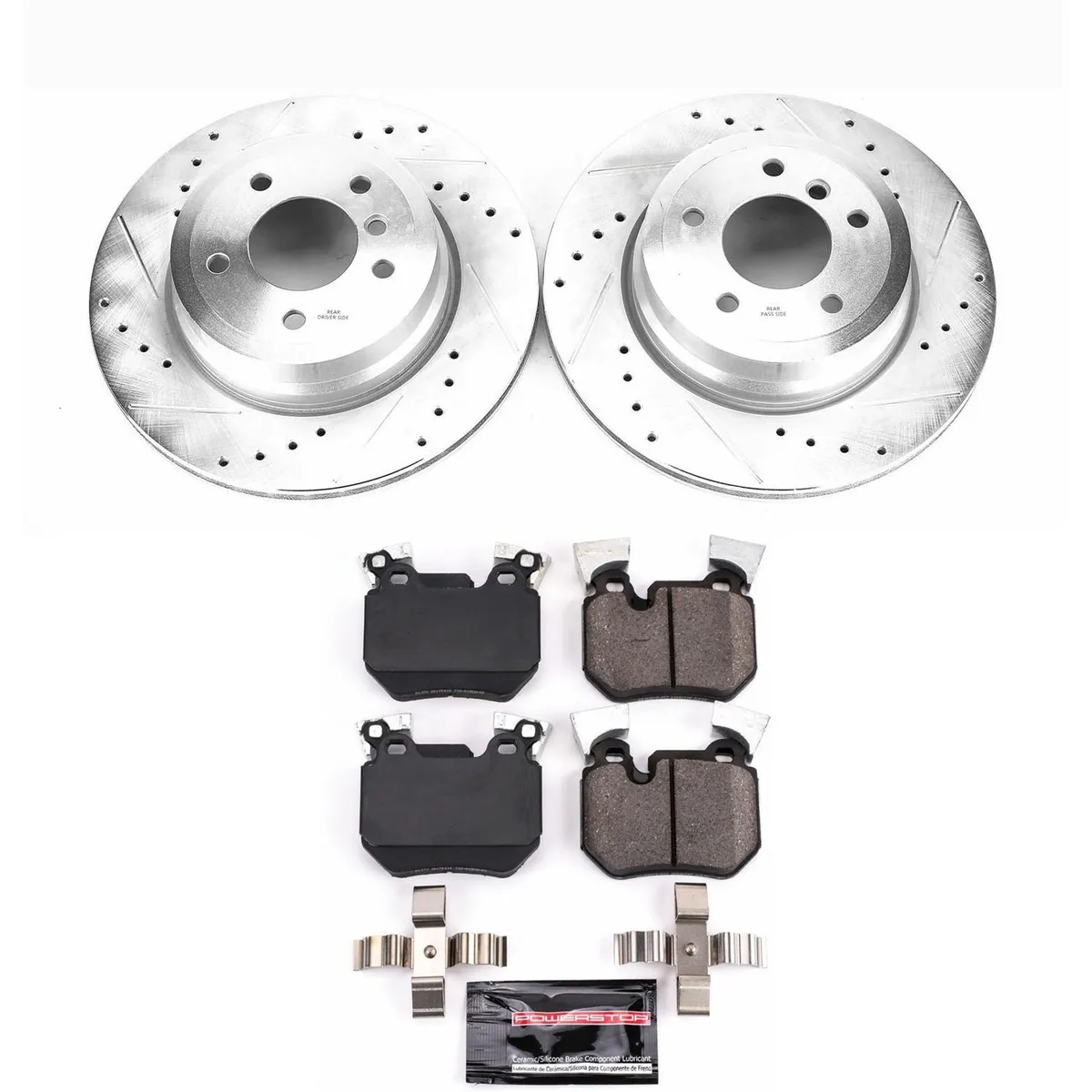 Z23 Evolution Sport Upgrade Kit: Drilled/Slotted Rotors; Carbon-Fiber Ceramic Pads W/Hardware; Pad Sensors product image