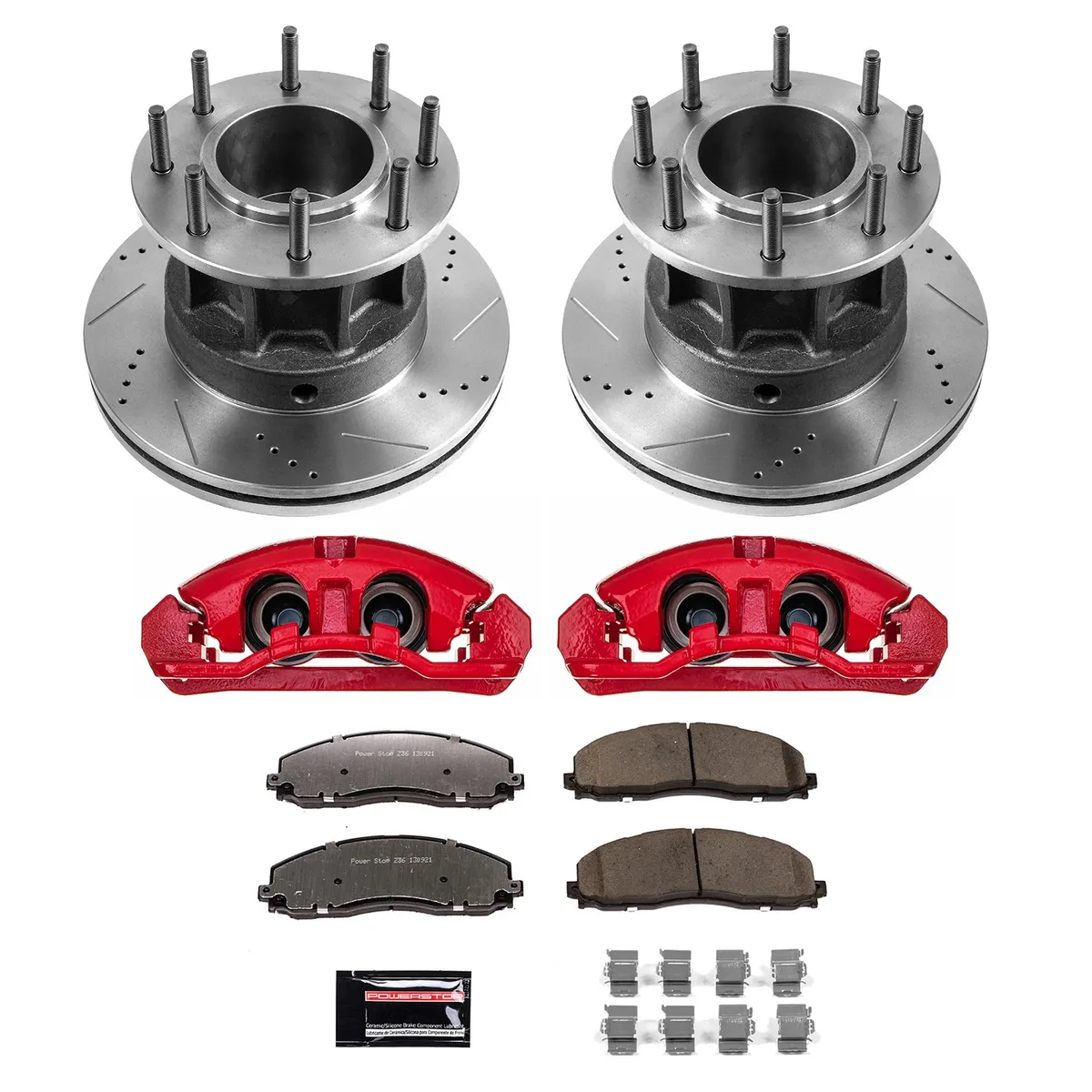 Z36 Truck/Tow Upgrade Kit: Drilled/Slotted Rotors; Carbon-Fiber Ceramic Pads; Powder Coated Calipers product image