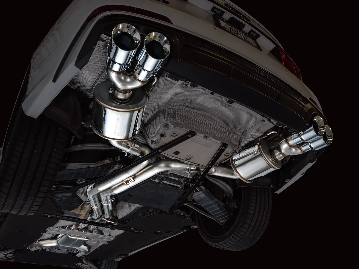 AWE Track Edition Exhaust for Audi C8 S6/S7 - Diamond Black Tips product image