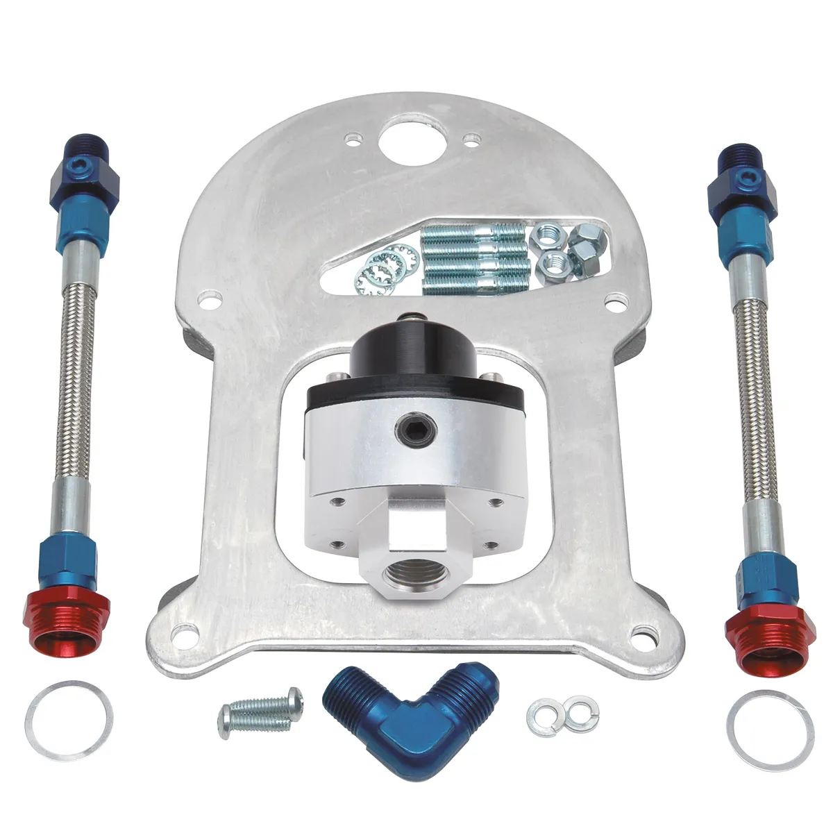 Edelbrock 8192 Fuel Pressure Regulator Kit - Single Regulator, Dual Outlet, Standard-Flange product image