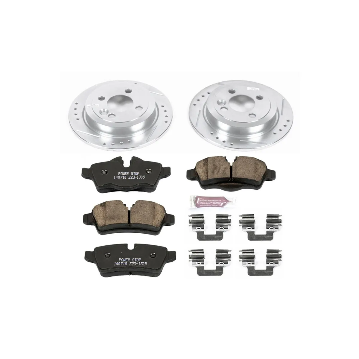 Z23 Evolution Sport Upgrade Kit: Drilled/Slotted Rotors; Carbon-Fiber Ceramic Pads W/Hardware; Pad Sensors product image