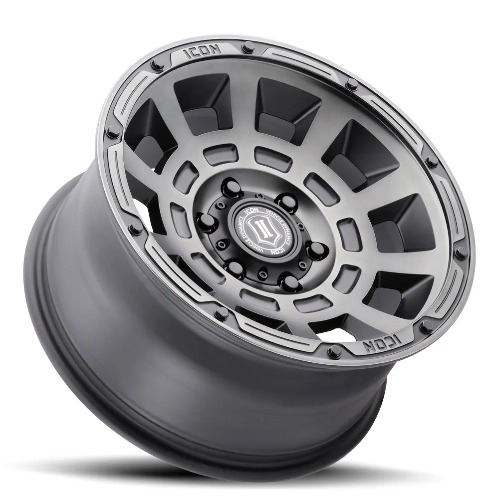 ICON Alloys Thrust, Smoked Satin Black, 17 x 8.5 / 6 x 135, 6mm Offset, 5" BS product image