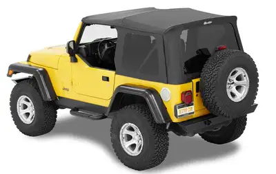 Bestop Black Denim Supertop nx Supertop nx Complete Replacement Soft Top Jeep 97-06 Wrangler; Except Unlimited; no Doors Included; Tinted Side And Rear Windows