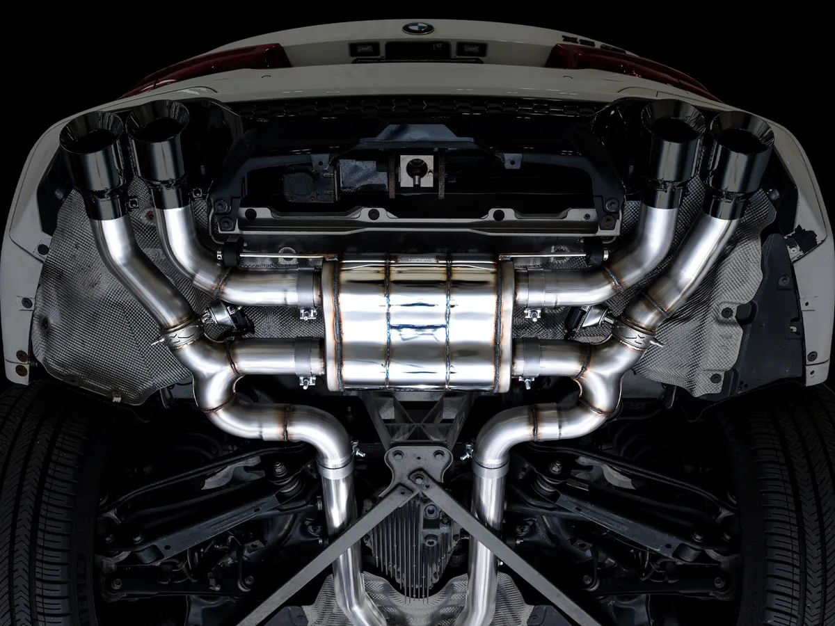 AWE Valved SwitchPath Axleback Exhaust for BMW F97 X3 M / F98 X4 M - Diamond Black Tips - 3025-43301 product image