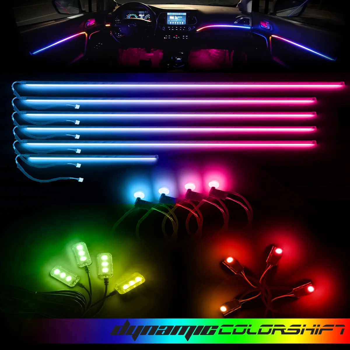 Oracle Lighting Dynamic ColorSHIFT 18 Piece Universal Full LED Interior Dash Board Kit 4240-332 product image